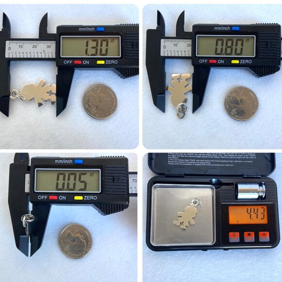 VTG Solid Sterling Silver 925 Boy Male Child Silhouette Pendant Charm - Picture 8 of 11